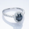 3.10 CTW Rare Unheated "Color Change" Sapphire and Diamond Halo Ring in 18k White Gold - Image 5